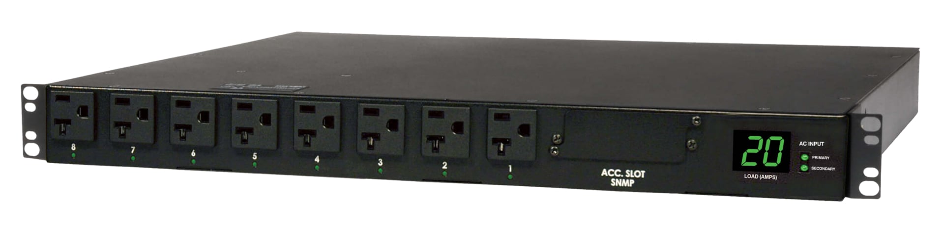 Tripp Lite PDU Metered ATS 120V 20A 5-15/20R 16 Outlet L5-20P Horizontal 1U - horizontal rackmount - power distribution