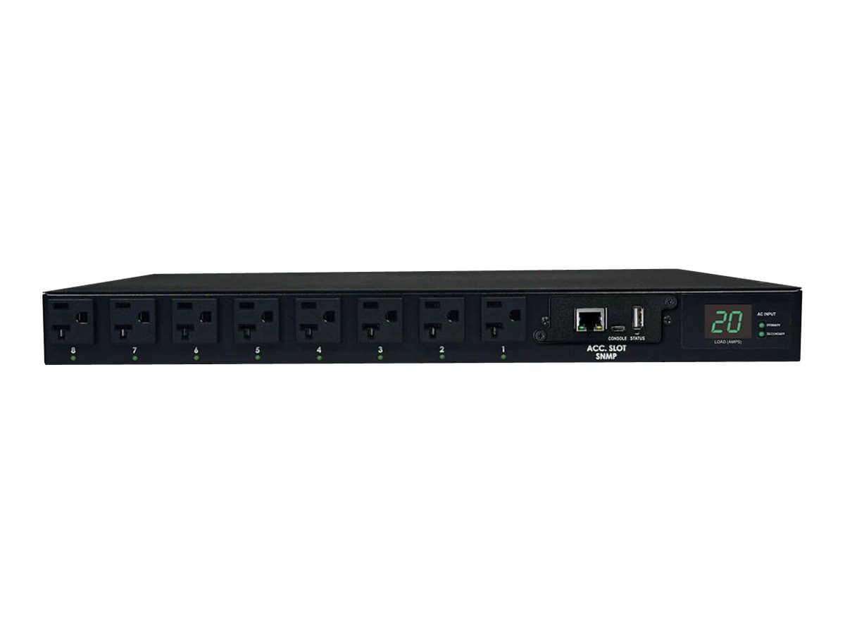 Tripp Lite PDU Switched ATS 120V 20A 5-15/20R 16 Outlet L5-20P Horizontal TAA - horizontal rackmount - power