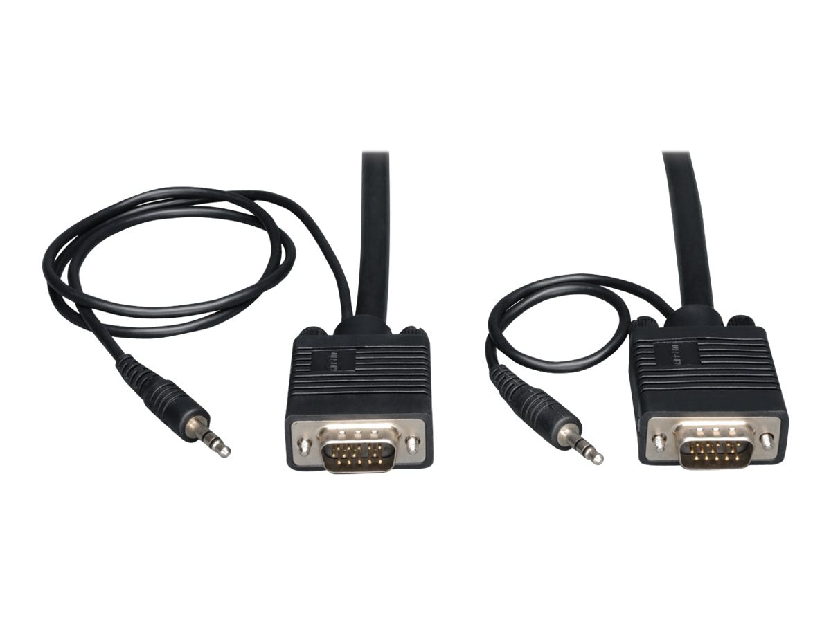 Tripp Lite VGA Coax High Resolution Monitor Cable Audio HD15 3.5mm M/M 10ft