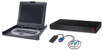 APC 16-Port IP KVM with APC 17" Rack LCD and Server Module Bundle