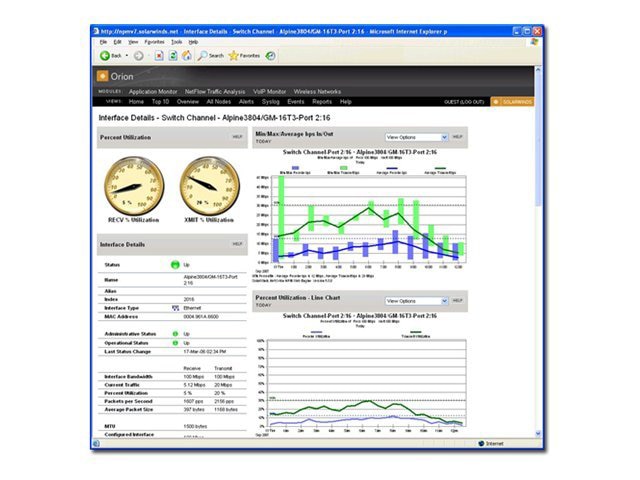 Thumbnail 3 of 5 for SolarWinds Network Performance Monitor (v. 8) - upgrade license - up to 500 elements