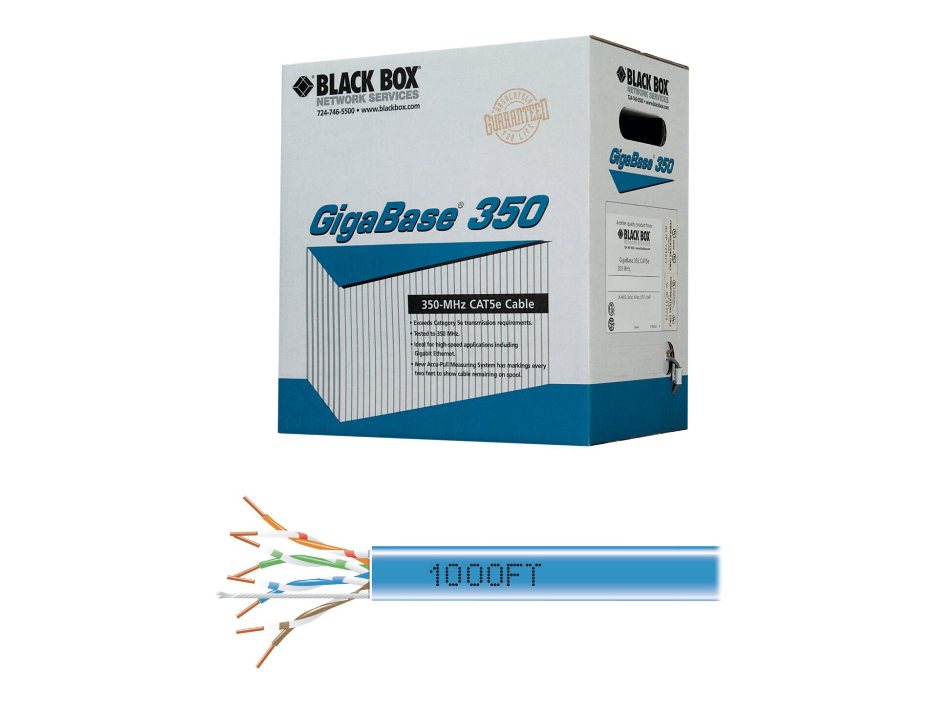 Black Box GigaBase 350 - bulk cable - 1000 ft - blue