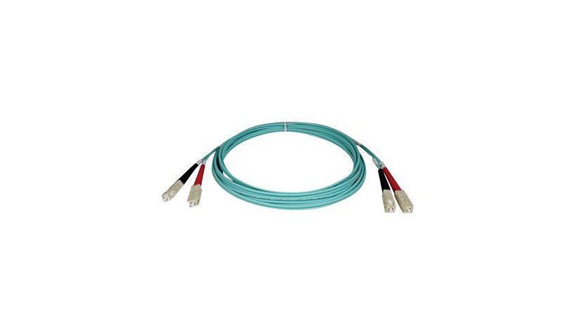 Tripp Lite 5M 10Gb Duplex Multimode 50/125 OM3 LSZH Fiber Optic Patch Cable SC/SC Aqua 16' 16ft 5 Meter - patch cable -