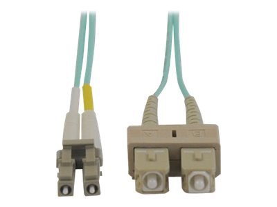 Tripp Lite 1M 10Gb Duplex Multimode 50/125 OM3 Fiber Cable LC/SC Aqua 3ft