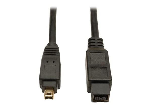 Tripp Lite 10ft Hi-Speed FireWire IEEE Cable-800Mbps with Gold Plated Connectors 9pin/4pin M/M 10' - IEEE 1394 cable - 3