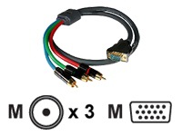 C2G SonicWave RCA Component Video to HD15 Breakout Cable - video cable - component video - 6 ft