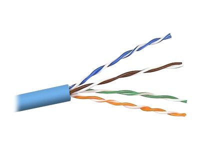 Belkin Cat5e/Cat5 1000ft Blue Plenum Solid Bulk Cable, 4PR, 24 AWG, 1000'