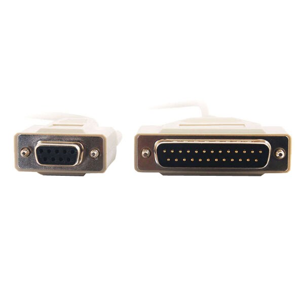 Thumbnail 3 of 4 for C2G 6ft DB25 to DB9 Serial RS232 Null Modem Cable - M/F