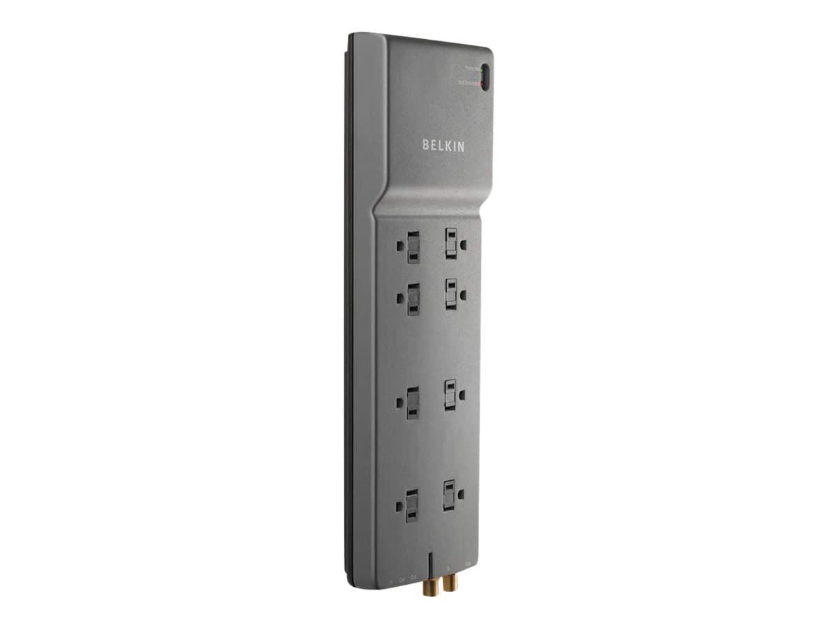 Belkin 8-Outlet Home and Office Surge Protector - 12 foot Cable - Black -3390 Joules
