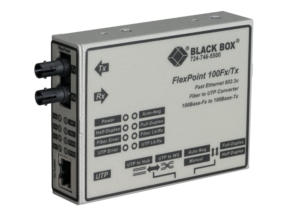 Black Box FlexPoint - fiber media converter - 100Mb LAN