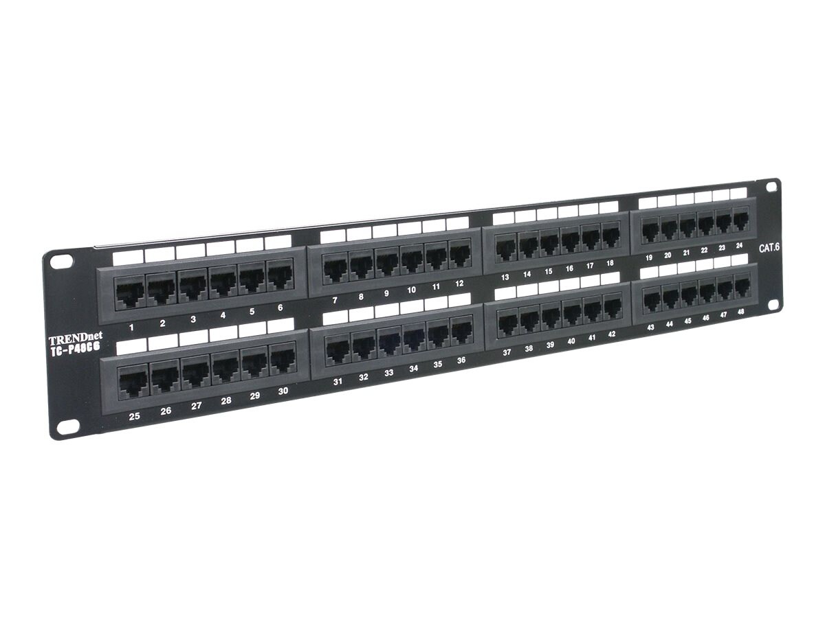 TRENDnet 48-Port Cat6 Unshielded Patch Panel, Wallmount Or Rackmount, Compa