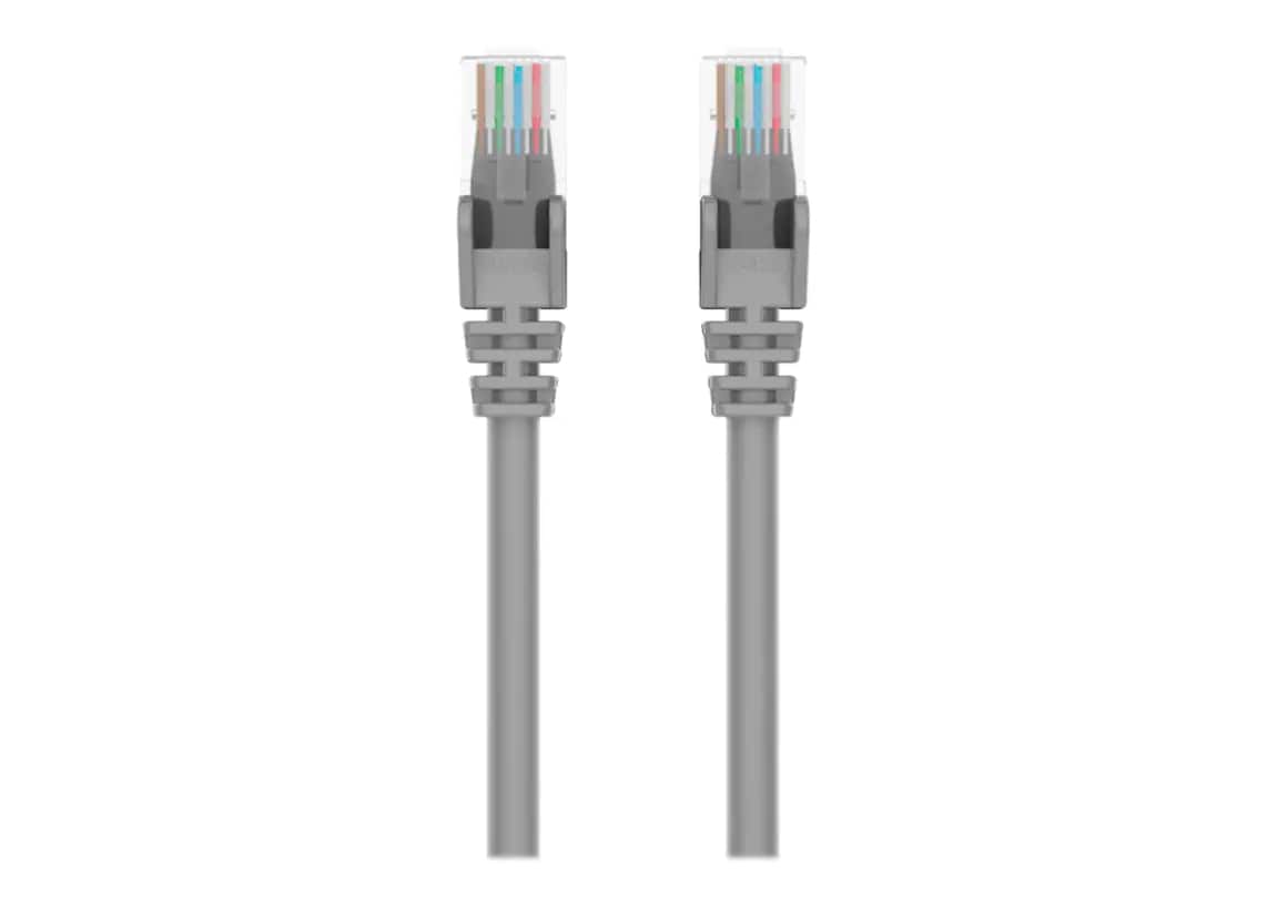 Belkin Cat6 7ft Grey Ethernet Patch Cable, UTP, 24 AWG, Snagless, Molded, RJ45, M/M, 7'