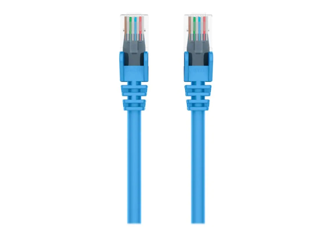 Belkin Cat6 14ft Blue Ethernet Patch Cable, UTP, 24 AWG, Snagless, Molded, RJ45, M/M, 14'