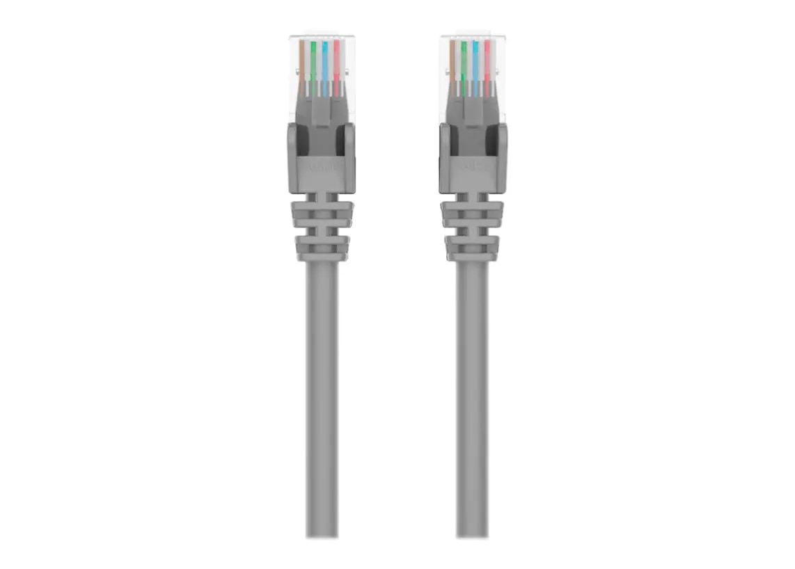 Belkin Cat6 25ft Grey Ethernet Patch Cable, UTP, 24 AWG, Snagless, Molded, RJ45, M/M, 25'