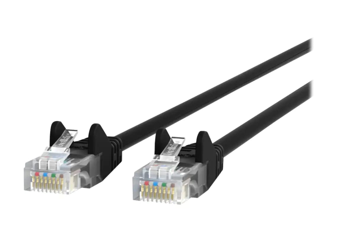 Belkin Cat6 25ft Black Ethernet Patch Cable, UTP, 24 AWG, Snagless, Molded, RJ45, M/M, 25'