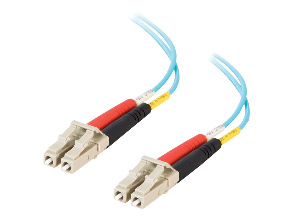 C2G 1m LC-LC 10Gb 50/125 Duplex Multimode OM3 Fiber Cable - Aqua PVC