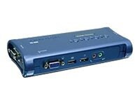 TRENDnet 4-Port USB KVM Switch and Cable Kit With Audio, Manage 4 Computers