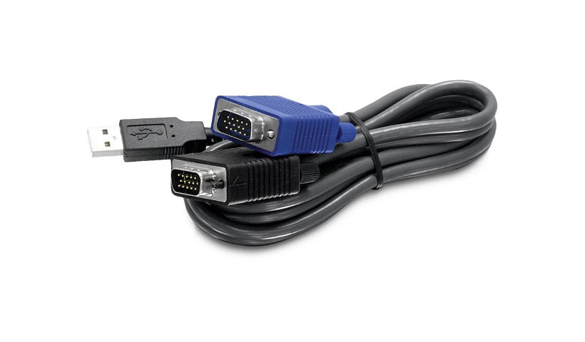TRENDnet 2-in-1 USB VGA KVM Cable, TK-CU10, VGA/SVGA HDB 15-Pin Male to Male, USB 1.1 Type A, 10 Feet (3.1m), Connect