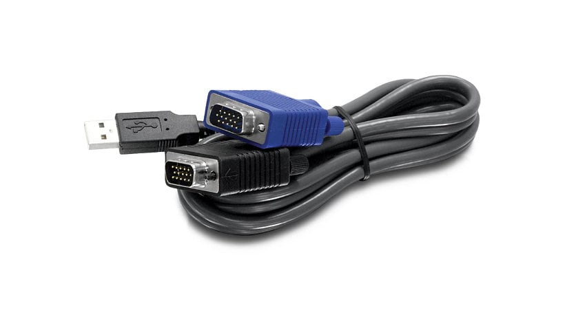 TRENDnet 2-in-1 USB VGA KVM Cable, 1.83m (6 Feet), VGA-SVGA HDB 15-Pin Male to Male, USB 1.1 Type A, Connect Computers