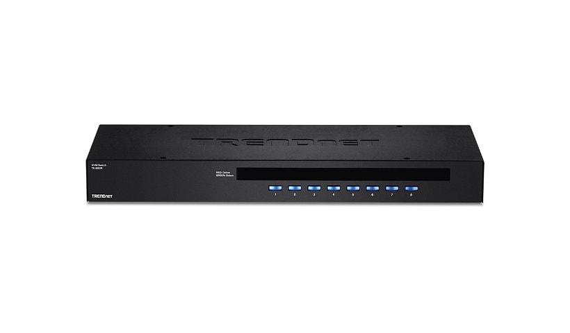 TRENDnet 8-Port USB/PS2 Rack Mount KVM Switch, TK-803R, VGA & USB Connection, Supports USB & PS/2 Connections, Device