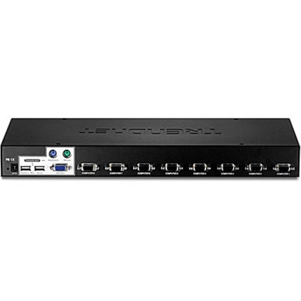 Thumbnail 2 of 8 for TRENDnet 8-Port USB/PS2 Rack Mount KVM Switch, TK-803R, VGA & USB Connection, Supports USB & PS/2 Connections, Device