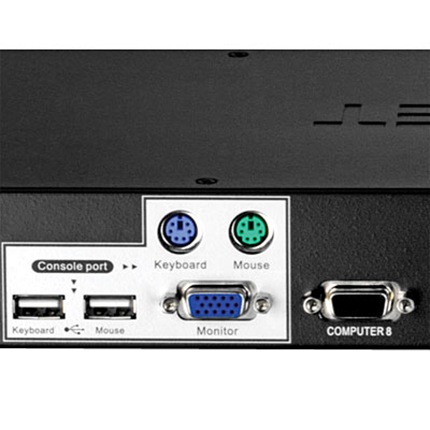 Thumbnail 3 of 8 for TRENDnet 8-Port USB/PS2 Rack Mount KVM Switch, TK-803R, VGA & USB Connection, Supports USB & PS/2 Connections, Device