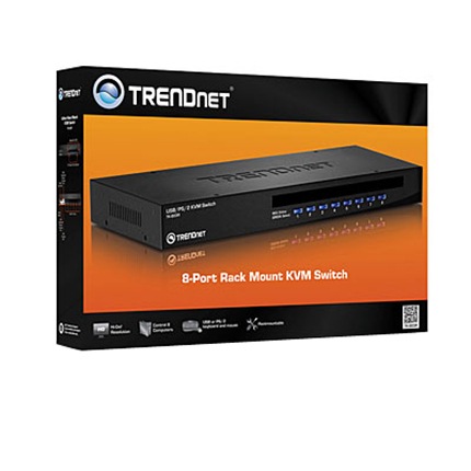 Thumbnail 4 of 8 for TRENDnet 8-Port USB/PS2 Rack Mount KVM Switch, TK-803R, VGA & USB Connection, Supports USB & PS/2 Connections, Device