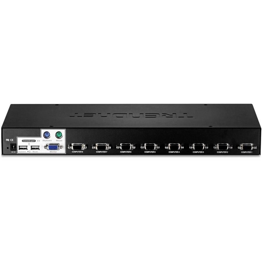 Thumbnail 5 of 8 for TRENDnet 8-Port USB/PS2 Rack Mount KVM Switch, TK-803R, VGA & USB Connection, Supports USB & PS/2 Connections, Device