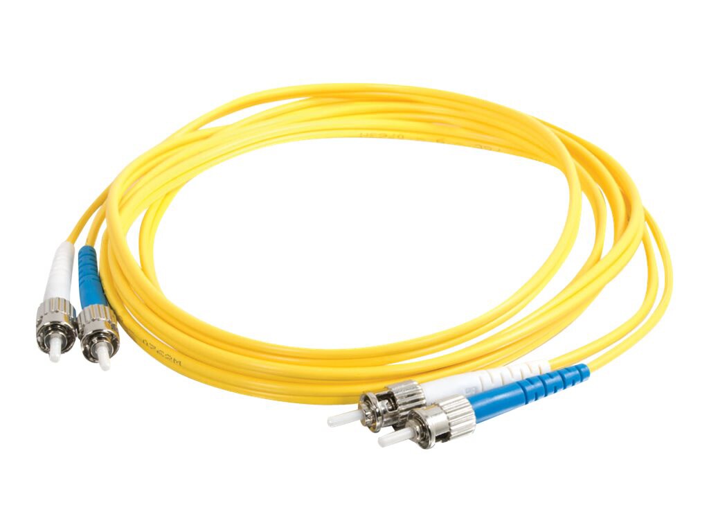 C2G 1m ST-ST 9/125 Duplex Single Mode OS2 Fiber Cable - Yellow - 3ft - patc