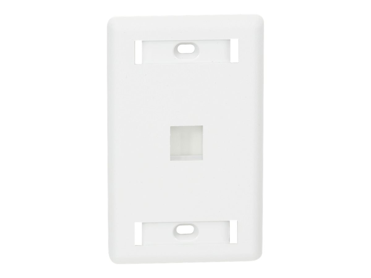 Black Box Gigastation 2, White 1-Port Single Gang Keystone Wallplate, Label