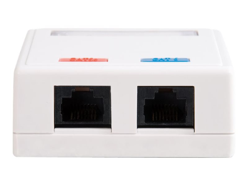 C2G 2-Port Cat5E Surface Mount Box - White - surface mount box