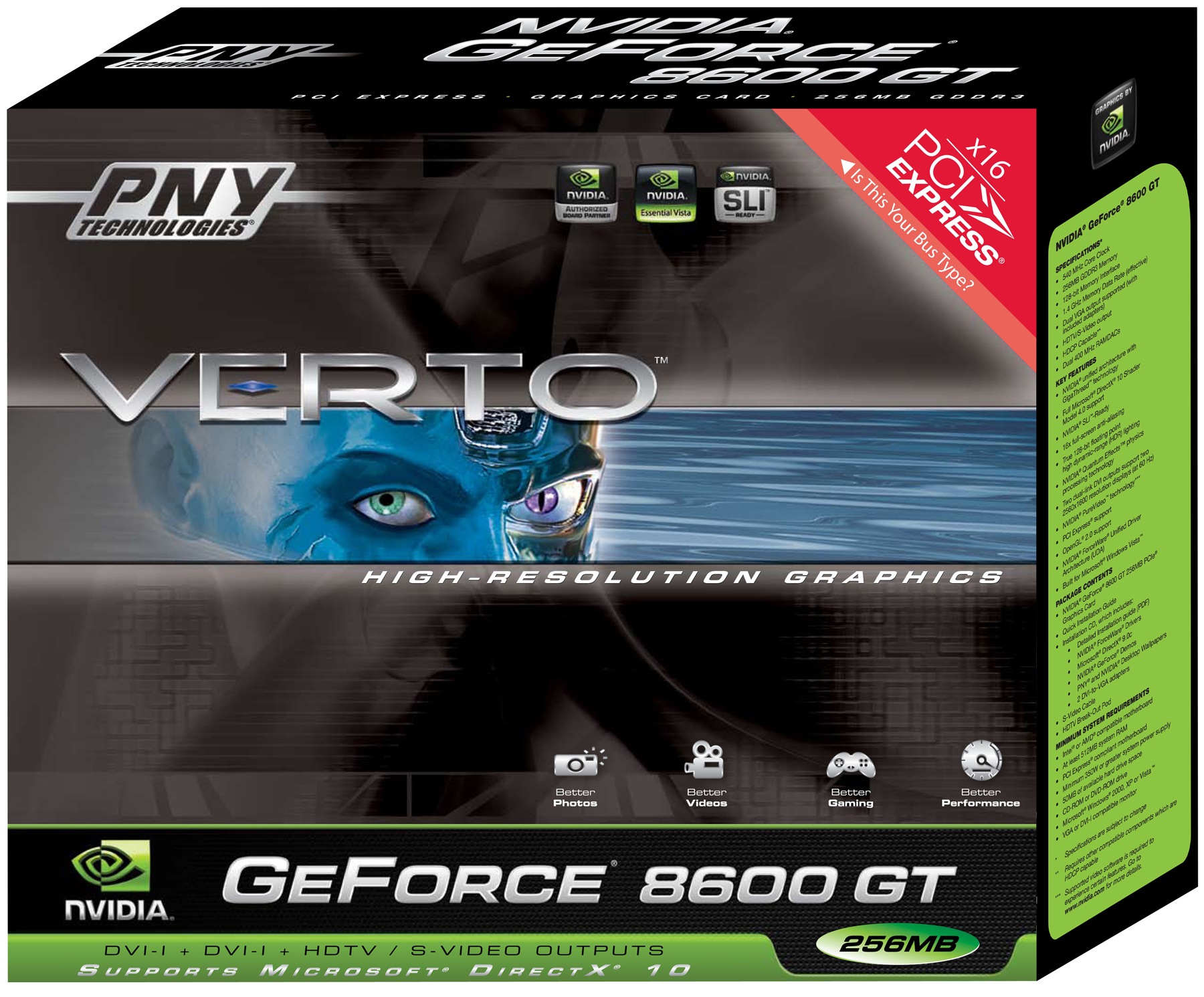 PNY Verto GeForce 8600GT - graphics adapter - GF 8600 GT - 256 MB