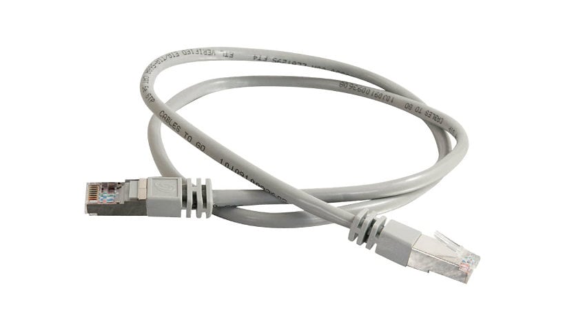 C2G 3ft Cat5e Snagless Shielded (STP) Ethernet Cable - Cat5e Network Patch Cable - PoE - Gray