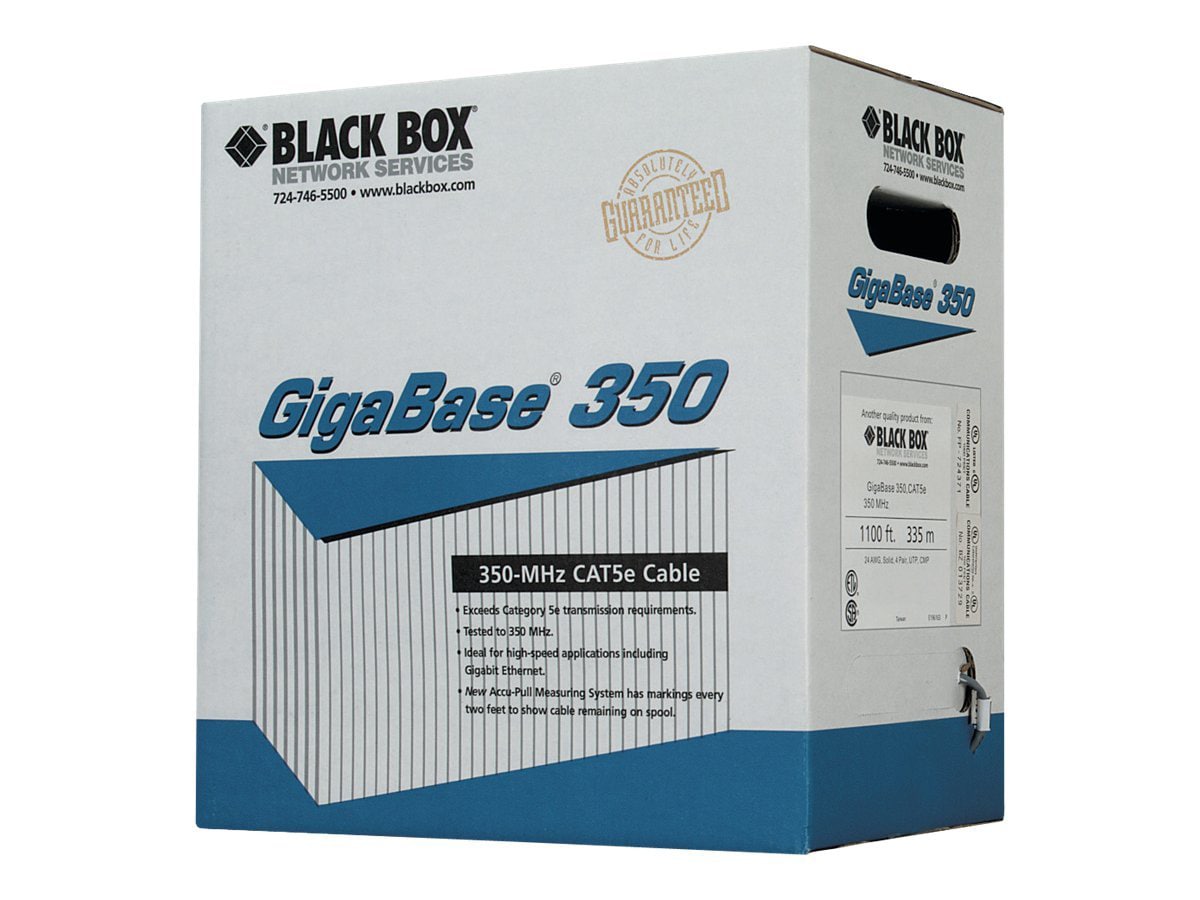 Black Box Cat5e Solid Bulk Cable 1,000 ft White, Plenum