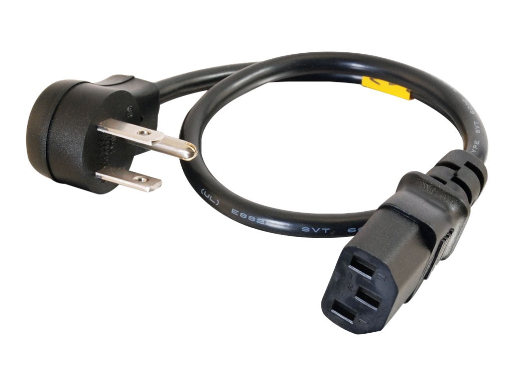 C2G 14ft 18 AWG Universal Right Angle Power Cord (NEMA 5-15P to IEC320C13R) - power cable - NEMA 5-15 to power IEC 60320