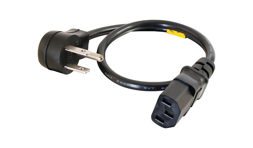 C2G 14ft 18 AWG Universal Right Angle Power Cord (NEMA 5-15P to IEC320C13R) - power cable - NEMA 5-15 to IEC 60320 C13 -