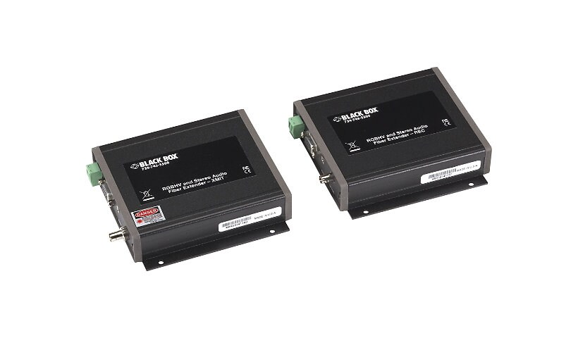 Black Box RGBHV/Stereo-Audio Fiber Extender - monitor/audio extender