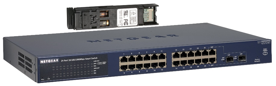 NETGEAR GS724TNA & 1 MM GBIC MOD BUN