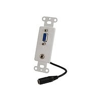 C2G VGA and 3.5mm Audio Pass Through Wall Plate - VGA and Aux Mounting Plate - White