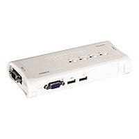 TRENDnet 4-Port USB KVM Switch Kit, VGA And USB Connections, 2048 x 1536 Resolution, Cabling Included, Control Up To 4