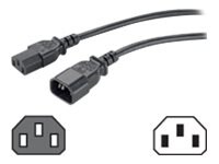 APC Power Ext Cord, IEC320-C13 to IEC320-C14, 14/3Awg, 15A/250V, Black, PVC