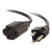 C2G 3ft Outlet Saver Power Extension Cord - 18 AWG - NEMA 5-15P to 5-15R