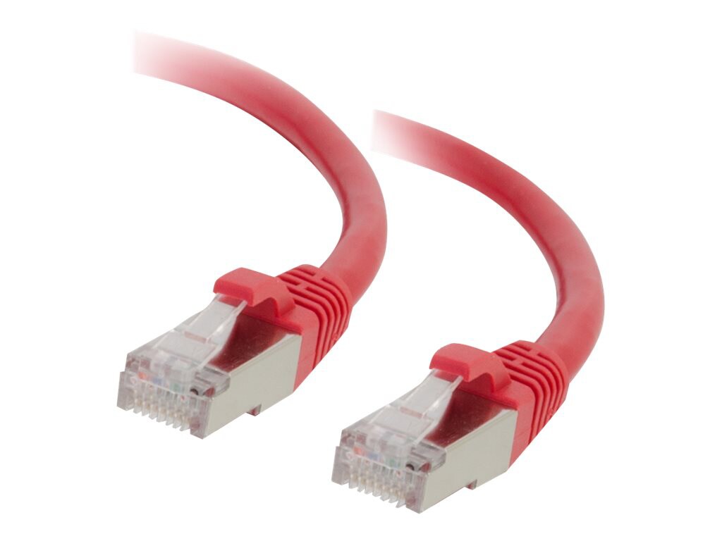 C2G 50ft Cat5e Shielded Ethernet Cable - Cat 5e Network Patch Cable - Red