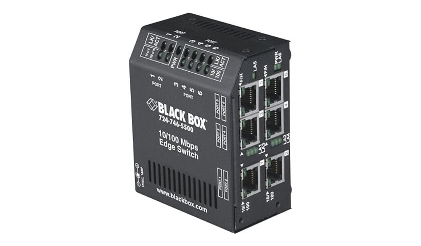Black Box 6-port Heavy-Duty Edge Switch Hardened 100–240V