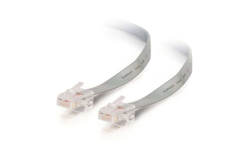 C2G 7ft RJ11 8P8C Crossover and Rollover Modular Cable - Gray
