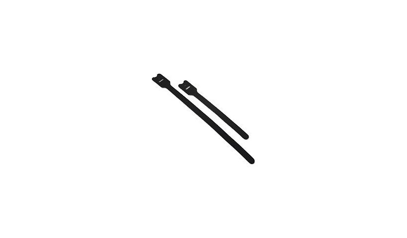 C2G 8in Screw-Mountable Hook-and-Loop Cable Tie Multipack - 10 Pack