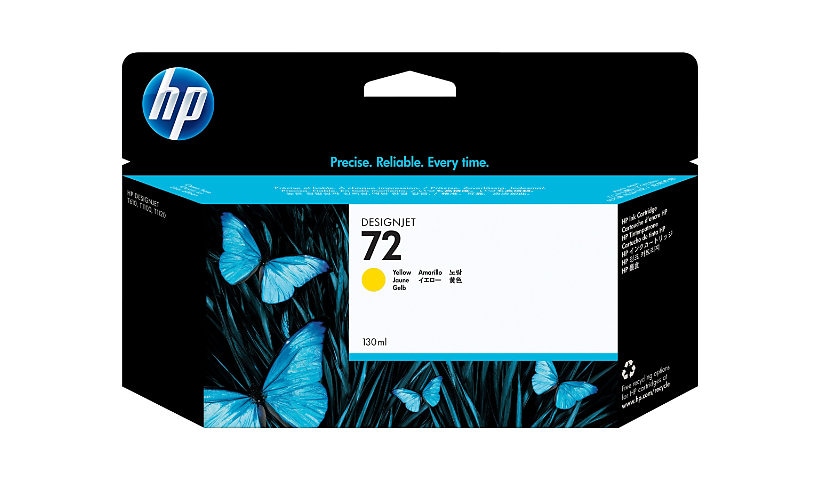 HP 72 (C9373A) Original Inkjet Ink Cartridge - Single Pack - Yellow - 1 Each