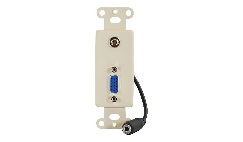 C2G VGA and 3.5mm Audio Pass Through Decorative Wall Plate - Ivory - mounti