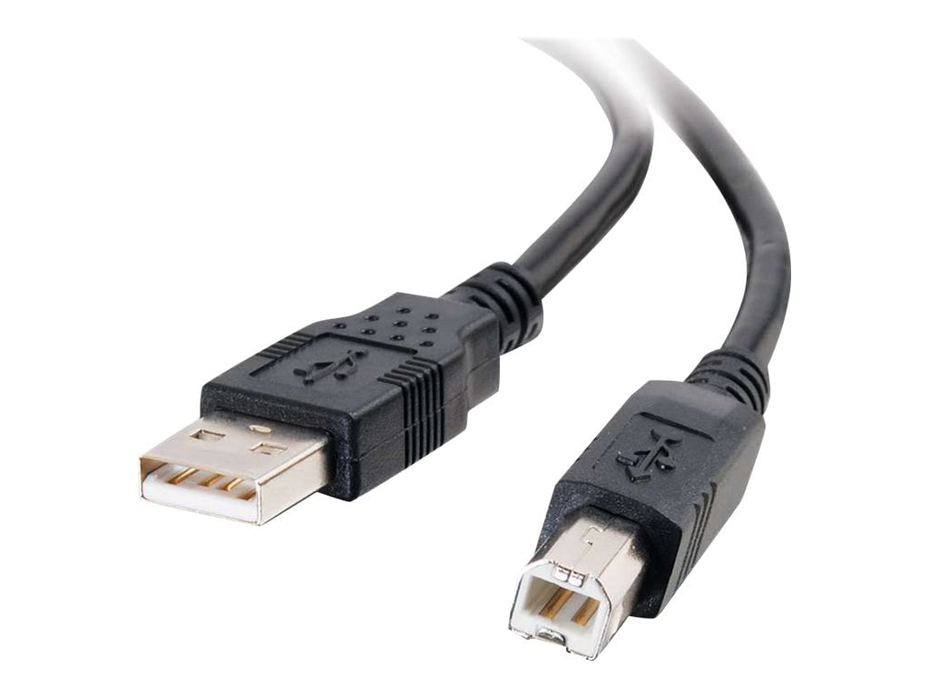 C2G 6.6ft USB A to USB B Cable - USB A to B Cable - USB 2.0 - Black - M/M -  28102 - USB Cables 