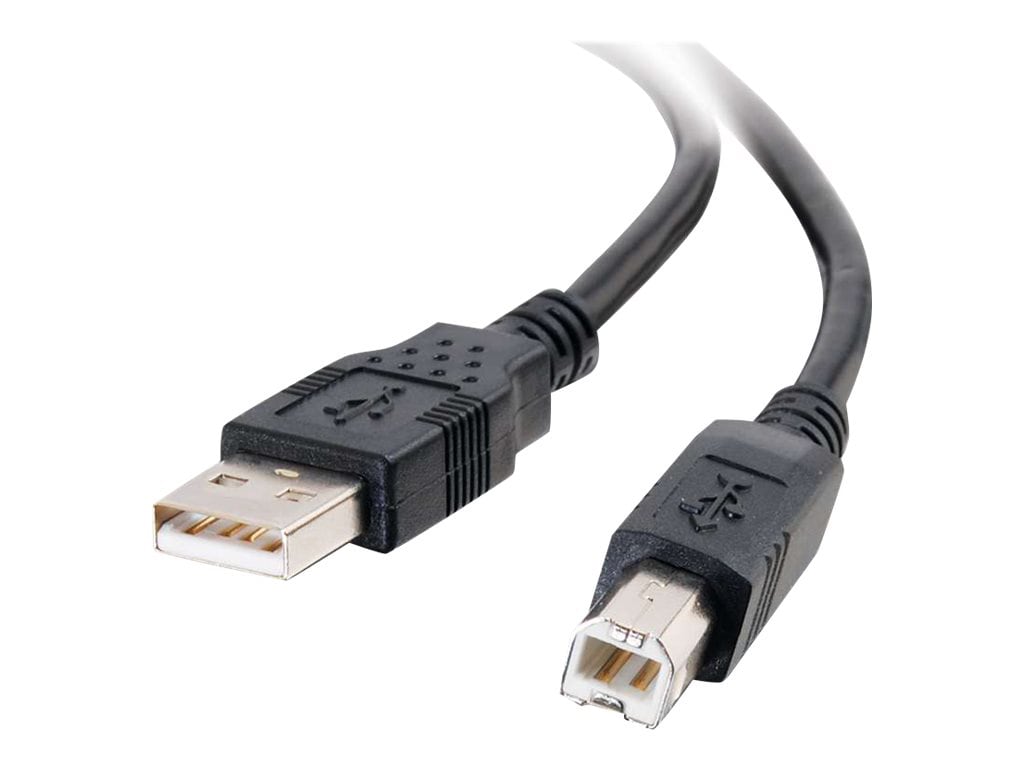 C2G 6.6ft USB A to USB B Cable - USB A to B Cable - USB 2.0 - Black - M/M